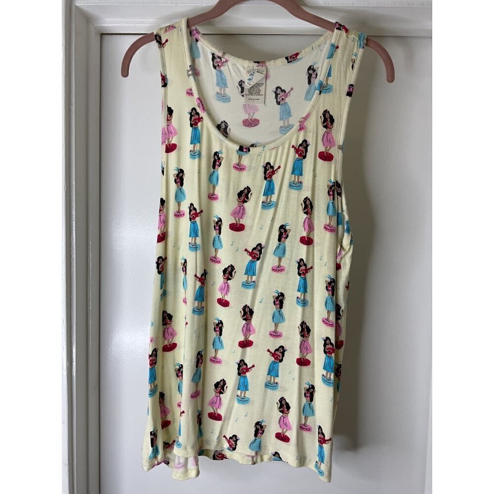 Munki Munkie Nite Nite Hawaiian Hula Dancers Sleep Tank Top Size L